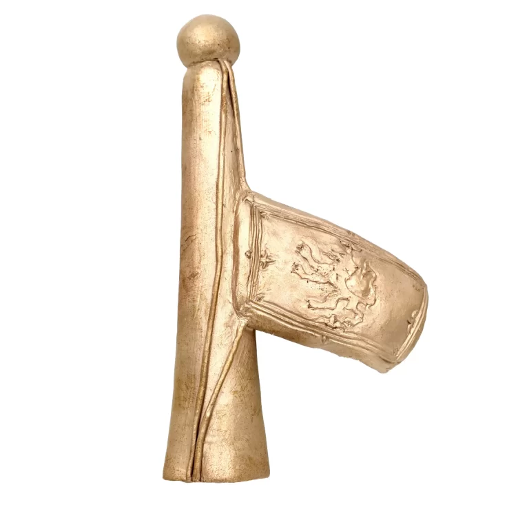 Sculpture entitled "A Flag At Half Mast Twice"